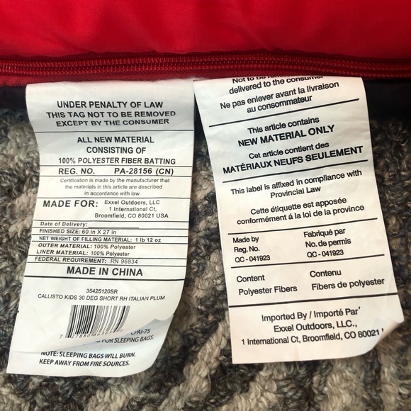 Kelty Callisto Kids 30 Degree Synthetic Insulated Sleeping Bag, with Stuff Sack - Picture 7 of 11